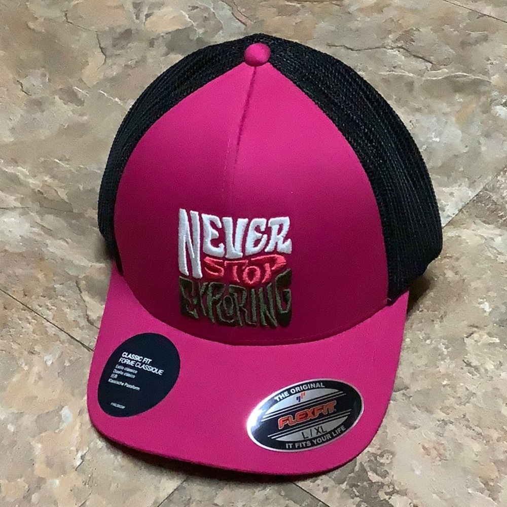 The North Face pink truckee trucker hat